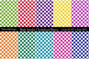 Bright Seamless Checkerboard Patterns: A Versatile Design Resource