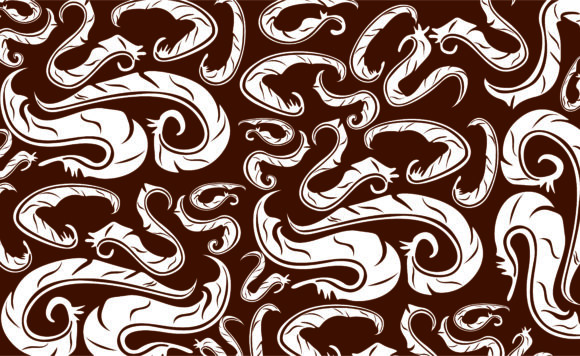 Brown Swirl Feather Ornament Patterns
