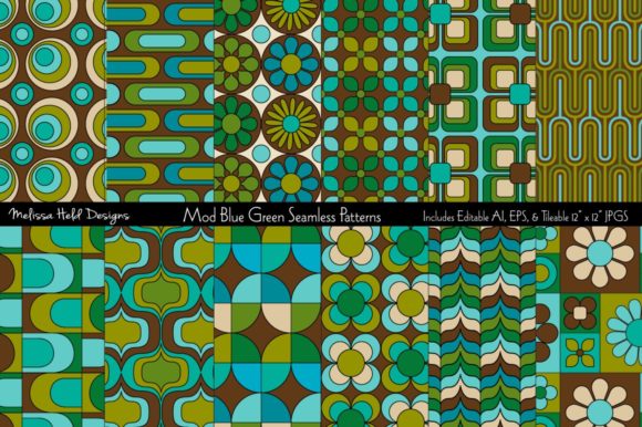 Exploring the Versatility of Mod Blue Green Seamless Patterns