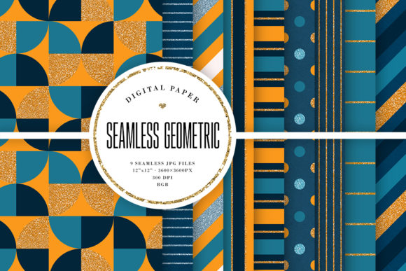 Navy Blue Orange Glitter Patterns: A Versatile Design Choice