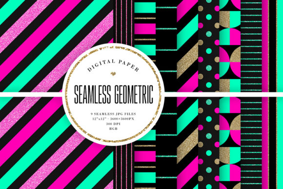 Neon Glitter Geometric Patterns: A Modern Design Trend