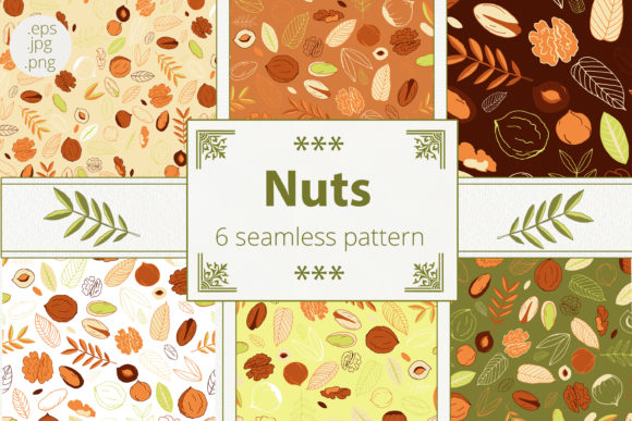 Nuts. Seamless Patterns