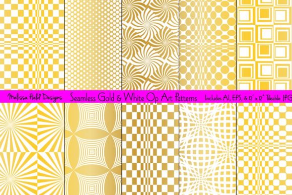 Seamless Gold Op Art Patterns