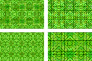 Seamless Green Mosaic Patterns