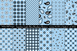 Seamless Light Blue Bandana Patterns for Creative Projects