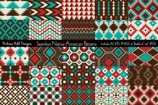 Seamless Native American Patterns: A Collection of 25 Coordinating Geometric Designs