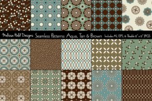 Seamless Patterns Aqua, Tan, Brown