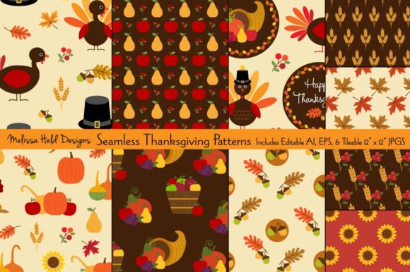 Seamless Thanksgiving Patterns for Creative Projects